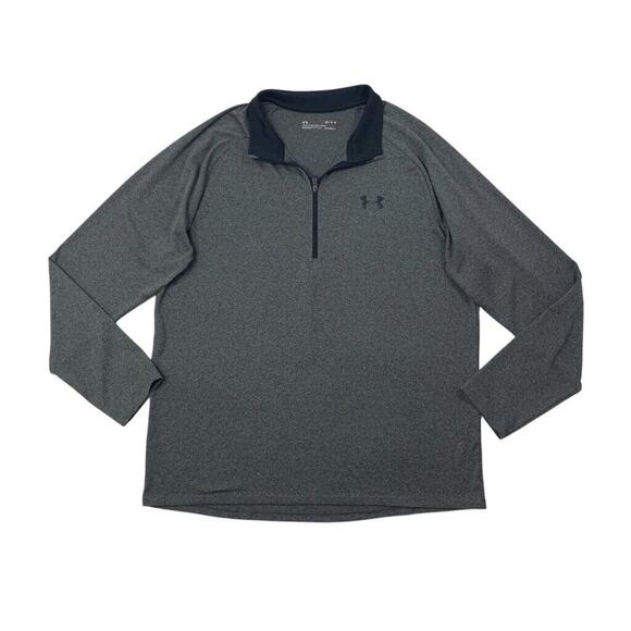 Under Armour Shirt Mens L Large Grizzly Black Tech 1/4 Zip Loose Fit Heatgear - Picture 1 of 7